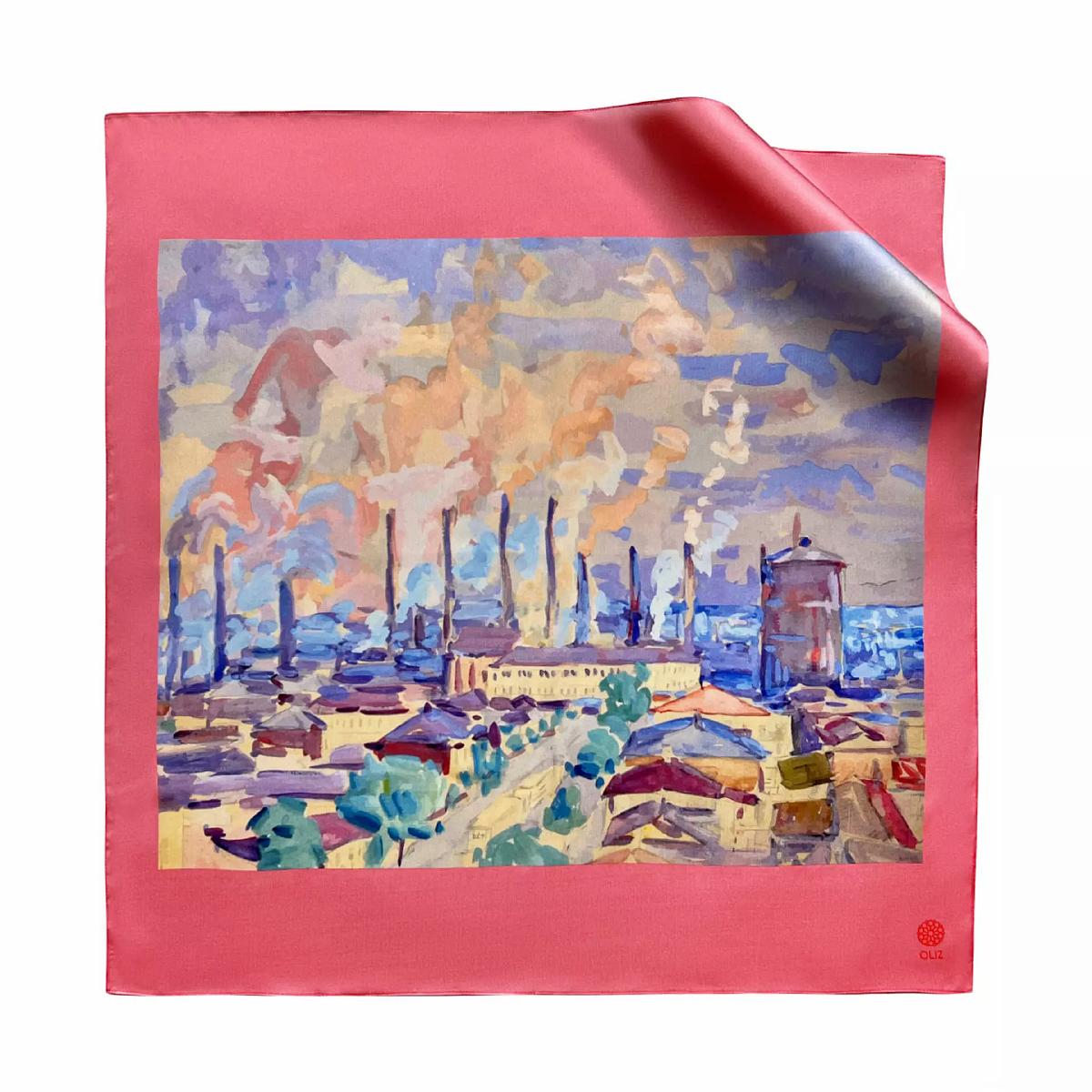 Хустки із зображенням акварелі Олексія Шовкуненка &ldquo;Завод Працює&rdquo;